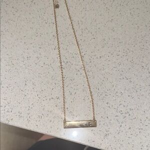 Gold Bar Pendant Necklace Letter S